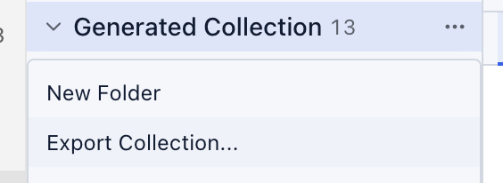 Export Collection from the context menu